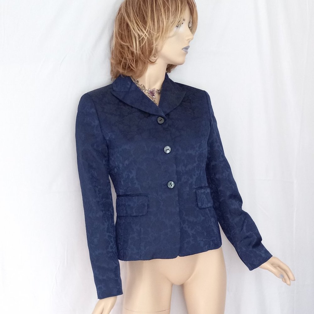 TAHARI Purple Button Down Career Jacket Blazer Sz 6 - Picture 2 of 9